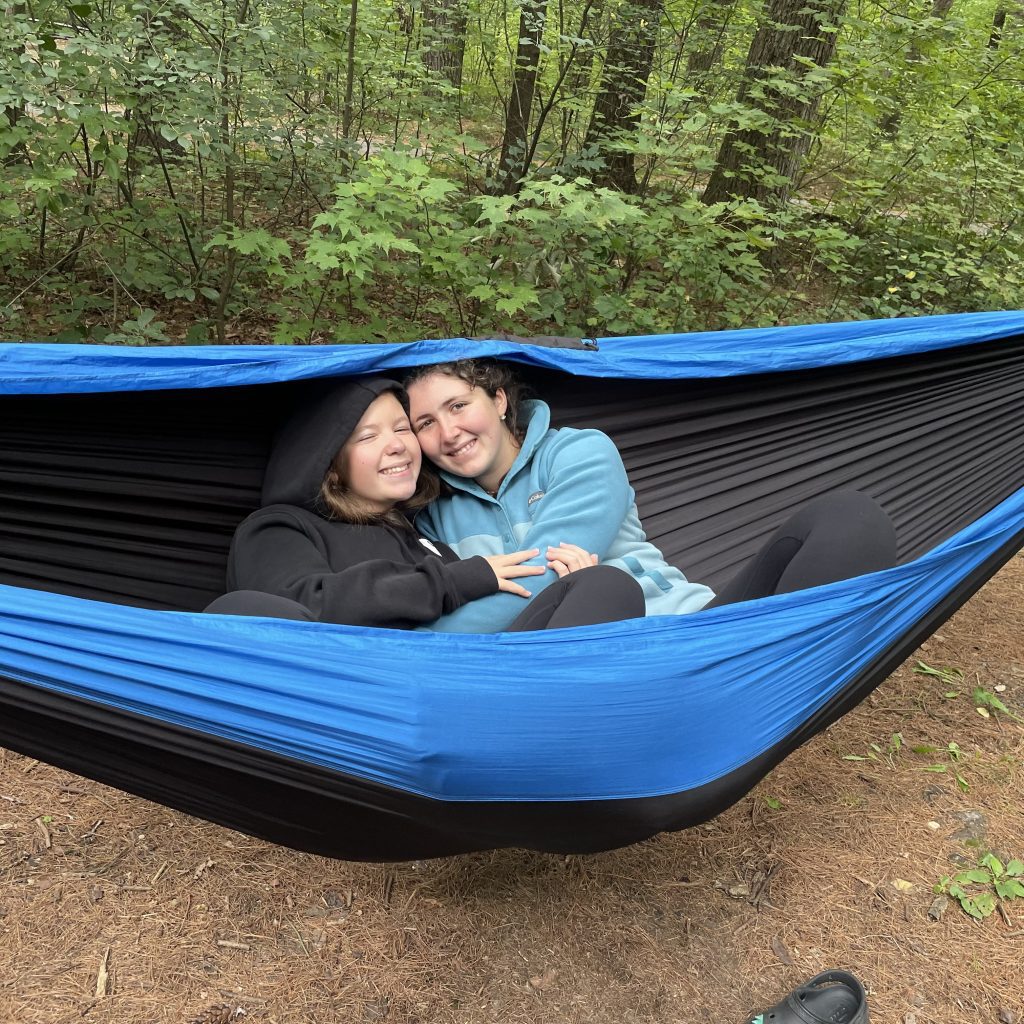 Traveling Trio Family in a hammock