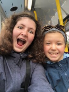 Excitement of being first time on the double decker bus!