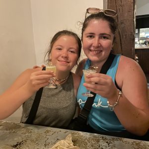 Girls having a mocktail in Madrid restaurant