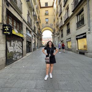 Traveling Trio Family exploring Madrid, Spain