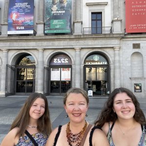 Traveling Trio Family in Opera in Madrid, Spain