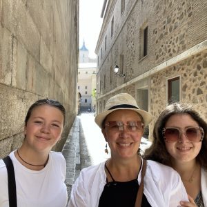 Traveling Trio Family exploring Toledo, Spain