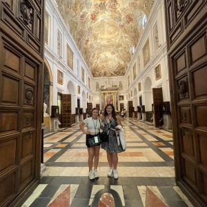 Traveling Trio Family exploring Toledo Cathedral, Spain