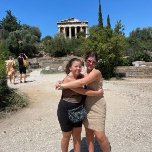 Traveling Trio Family exploring Athens, Greece