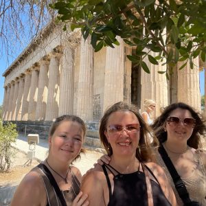 Traveling Trio Family exploring Athens, Greece