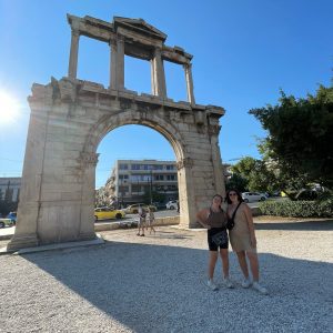 Traveling Trio Family exploring Athens, Greece