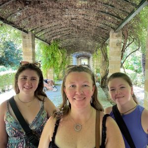 Traveling Trio Family exploring Athens National Garden