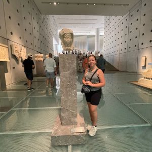 Traveling Trio Family exploring Acropolis Museum, Athens, Greece