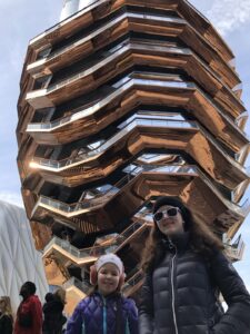 Gluten-Free Traveling Trio Family in New York city exploring Oculus