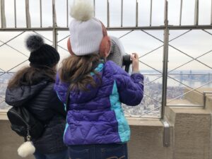 Gluten-Free Traveling Trio Family in New York visiting Empire State Building