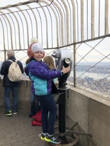 Gluten-Free Traveling Trio Family in New York visiting Empire State Building