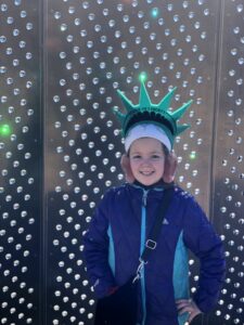 Gluten-Free Traveling Trio Family in New York visiting Statue of Liberty