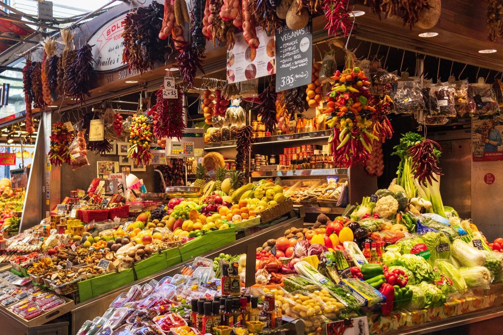 Fresh food at La Rambla Market