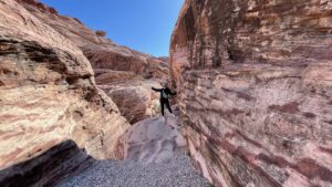 Traveling Trio Family enjoying their time in the Red Rock National Park, Nevada