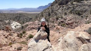 Gluten-free Traveling Family Trio hiking in the Valley of Fire State Park, Nevada