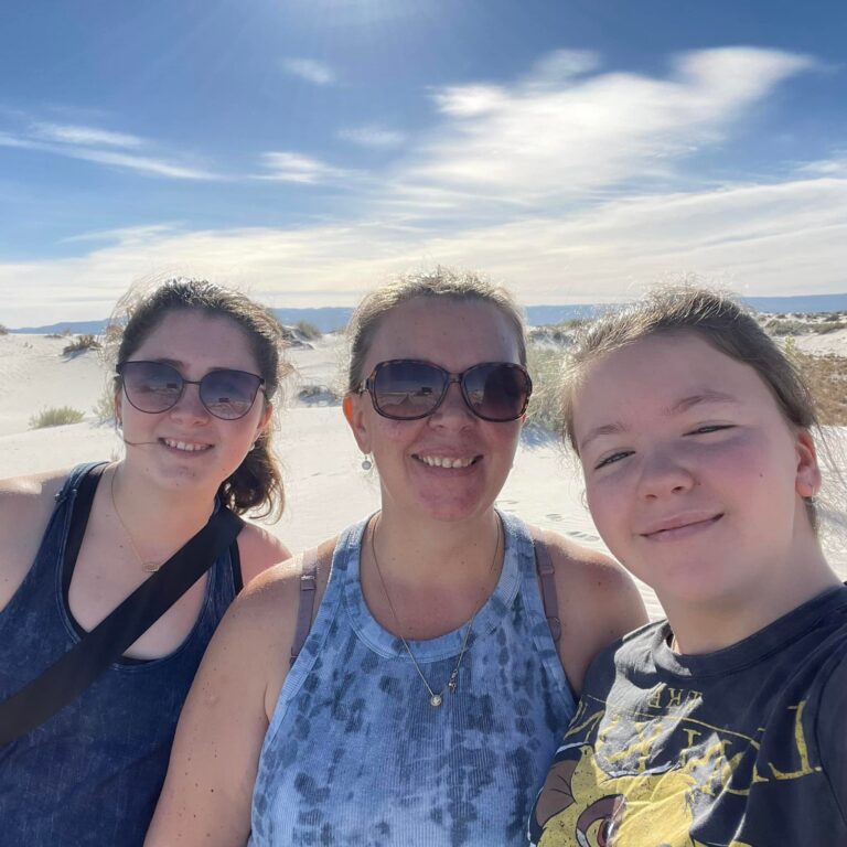 Gluten-Free Traveling Trio Family exploring White Sands National Park, Texas