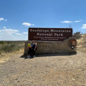 Gluten-Free Traveling Trio Family taking a picture in Guadalupe Mountains National Park, Texas