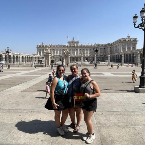 Traveling Trio Family exploring Madrid, Spain