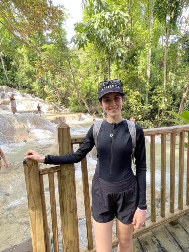 Traveling Trio Family in Dunn's River Falls, Jamaica 